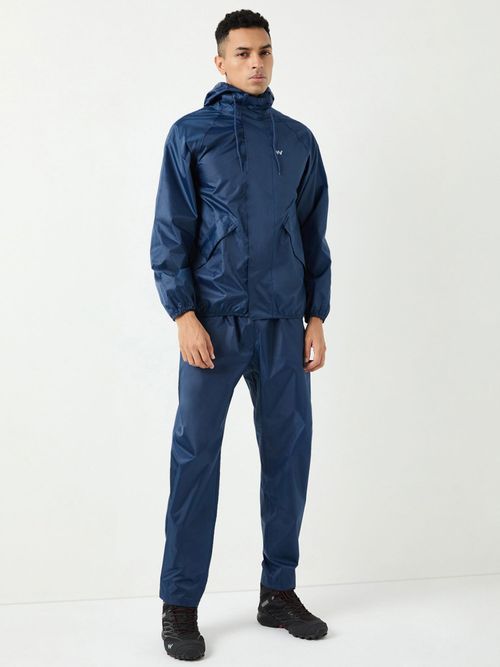 Buy Wildcraft Men Navy Blue Solid Rain Jacket with Pant (Set of