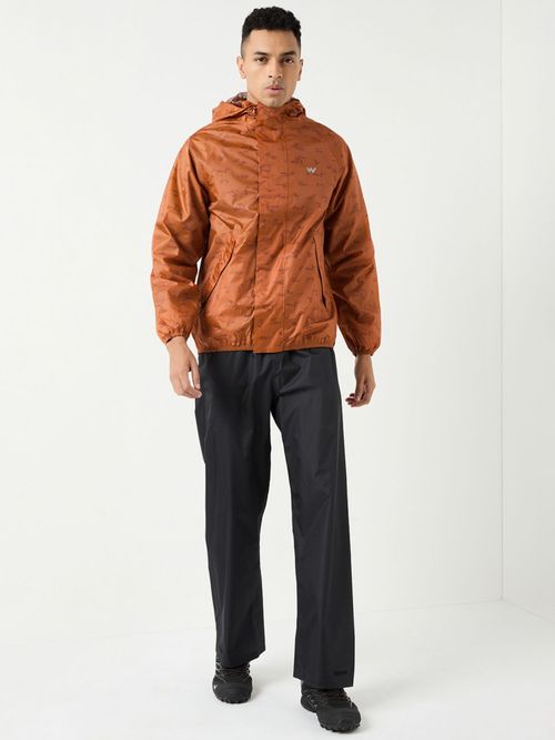 Buy Wildcraft Men Orange Printed Rain Jacket with Pant (Set of