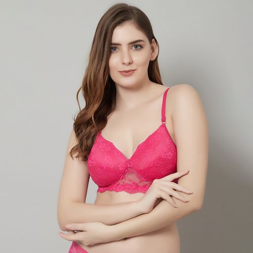 T-Shirt Bra with Lace (Pink)