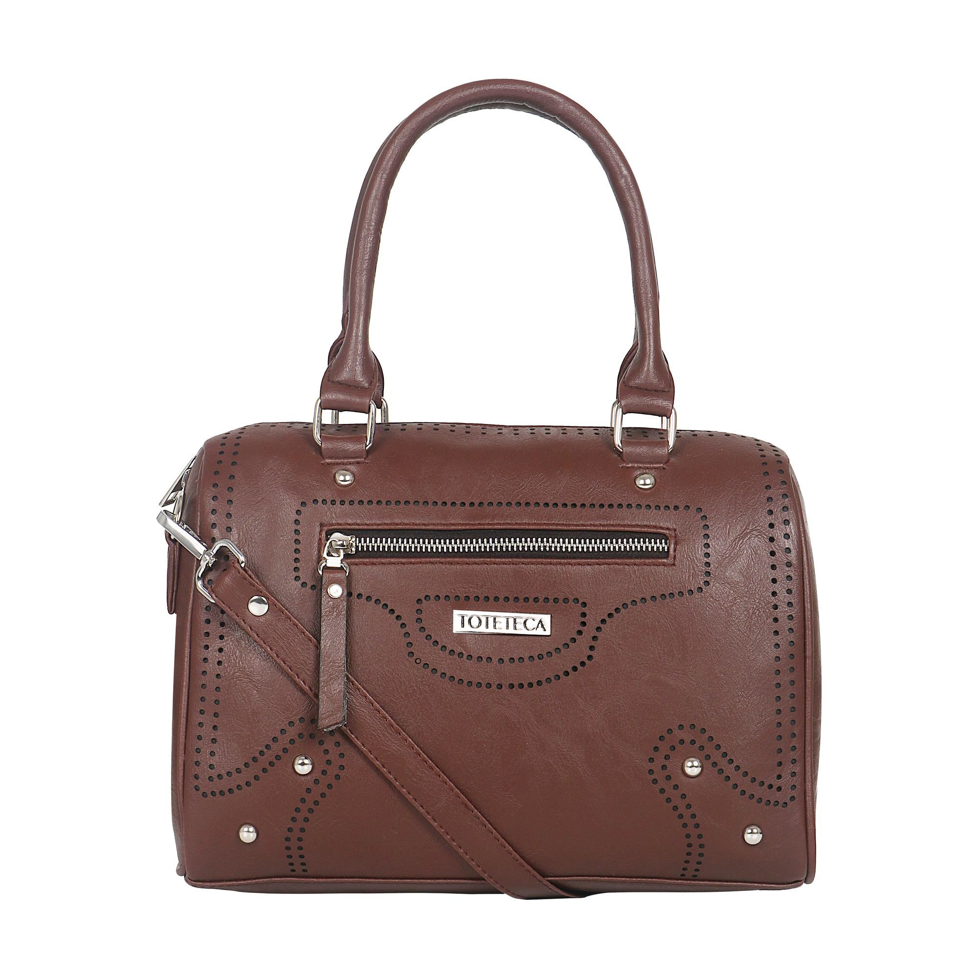 Buy Toteteca Brown Classique Cutwork Shoulder Bag Online