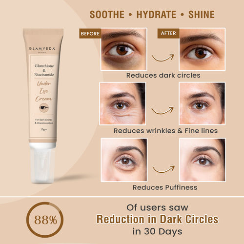 before and after glutathione cream Buy Glamveda Glutathione & Niacinamide Under Eye Cream Online