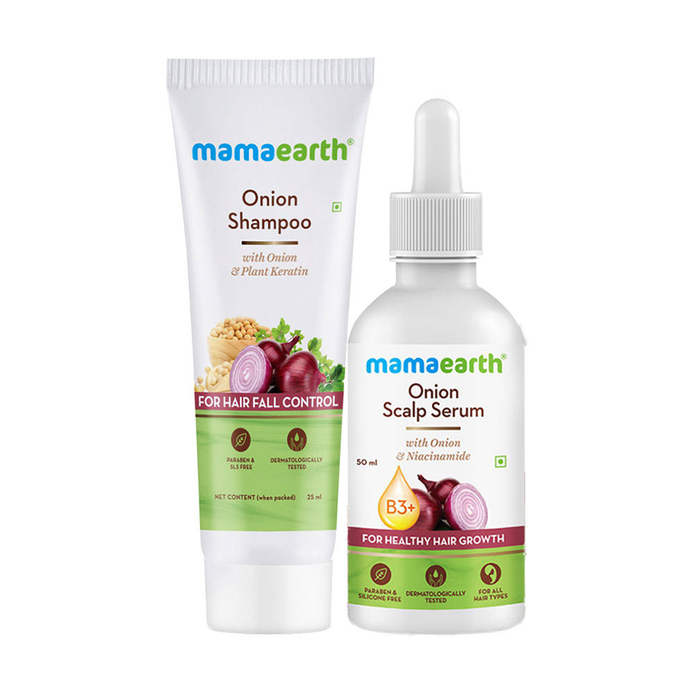 Mamaearth Onion Anti Hairfall Kit (shampoo + Serum): Buy Mamaearth Onion  Anti Hairfall Kit (shampoo + Serum) Online at Best Price in India | Nykaa