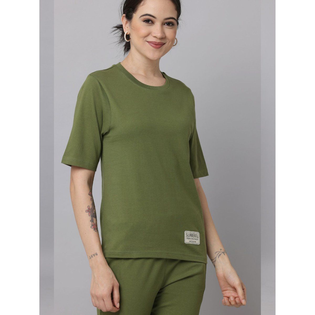 jill Buy Slumber Jill Green Slumber Jill Premium T-Shirt with Pant (Set