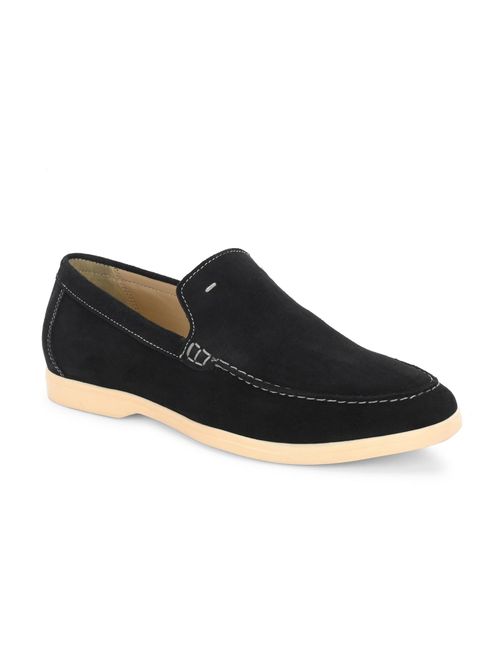 Buy CARLO ROMANO Black Color Suede Leather Moccasin Loafer Shoes