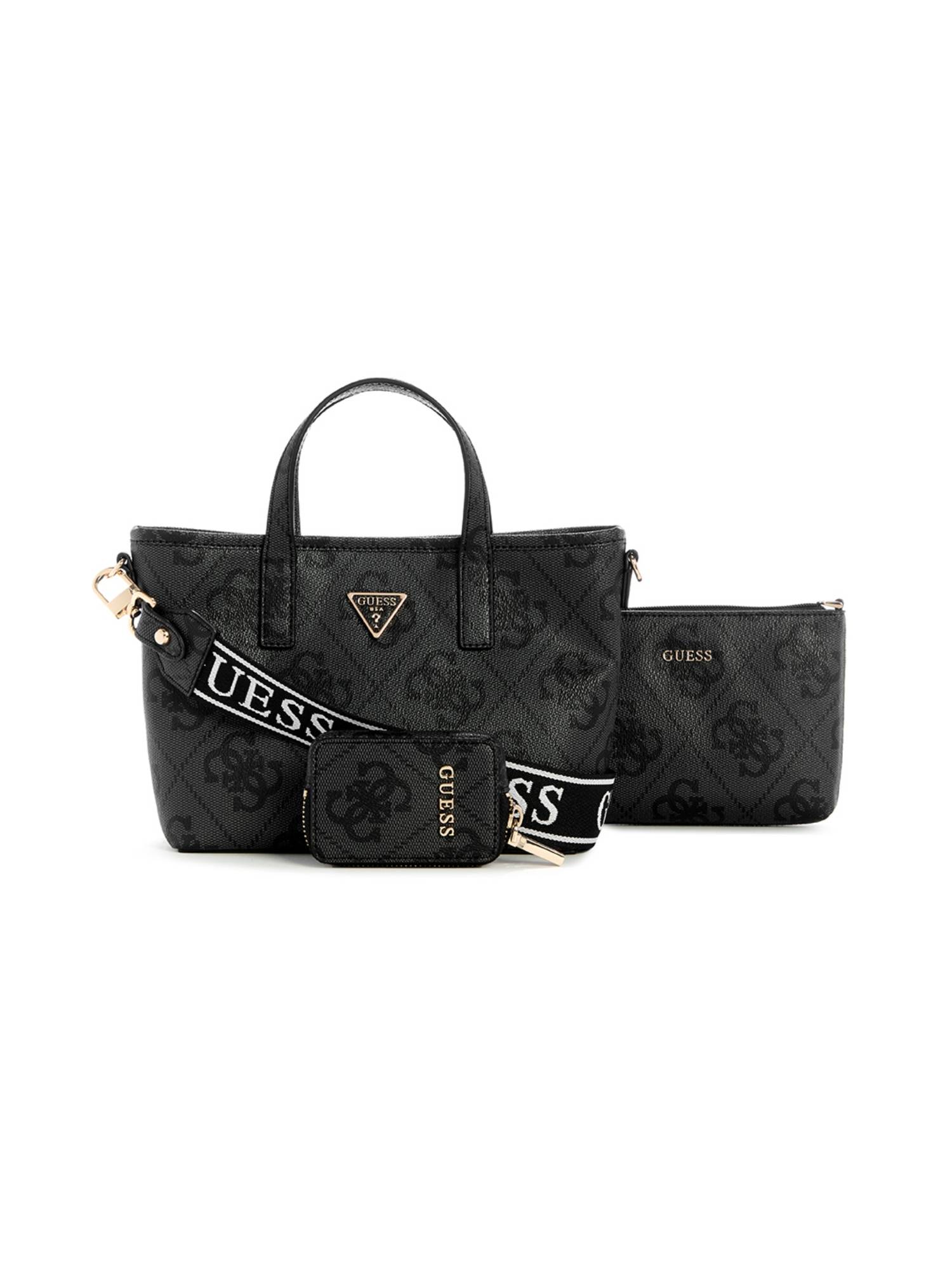 Guess Women Geometric Latona Mini Handbag with Pouch & Coin Pouch