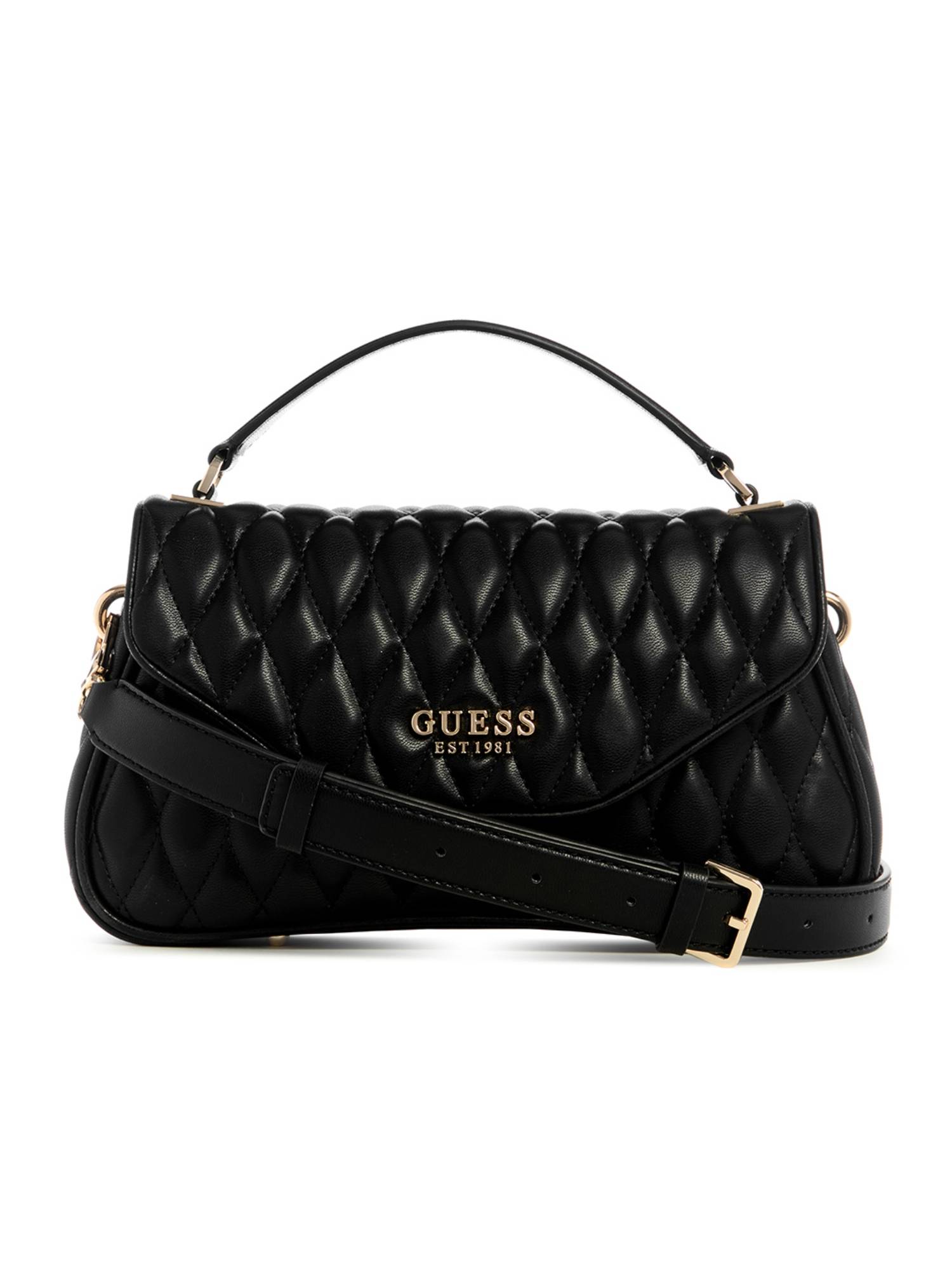 Guess Women Quilted Valla Top Handle Flap Crossbody Bag