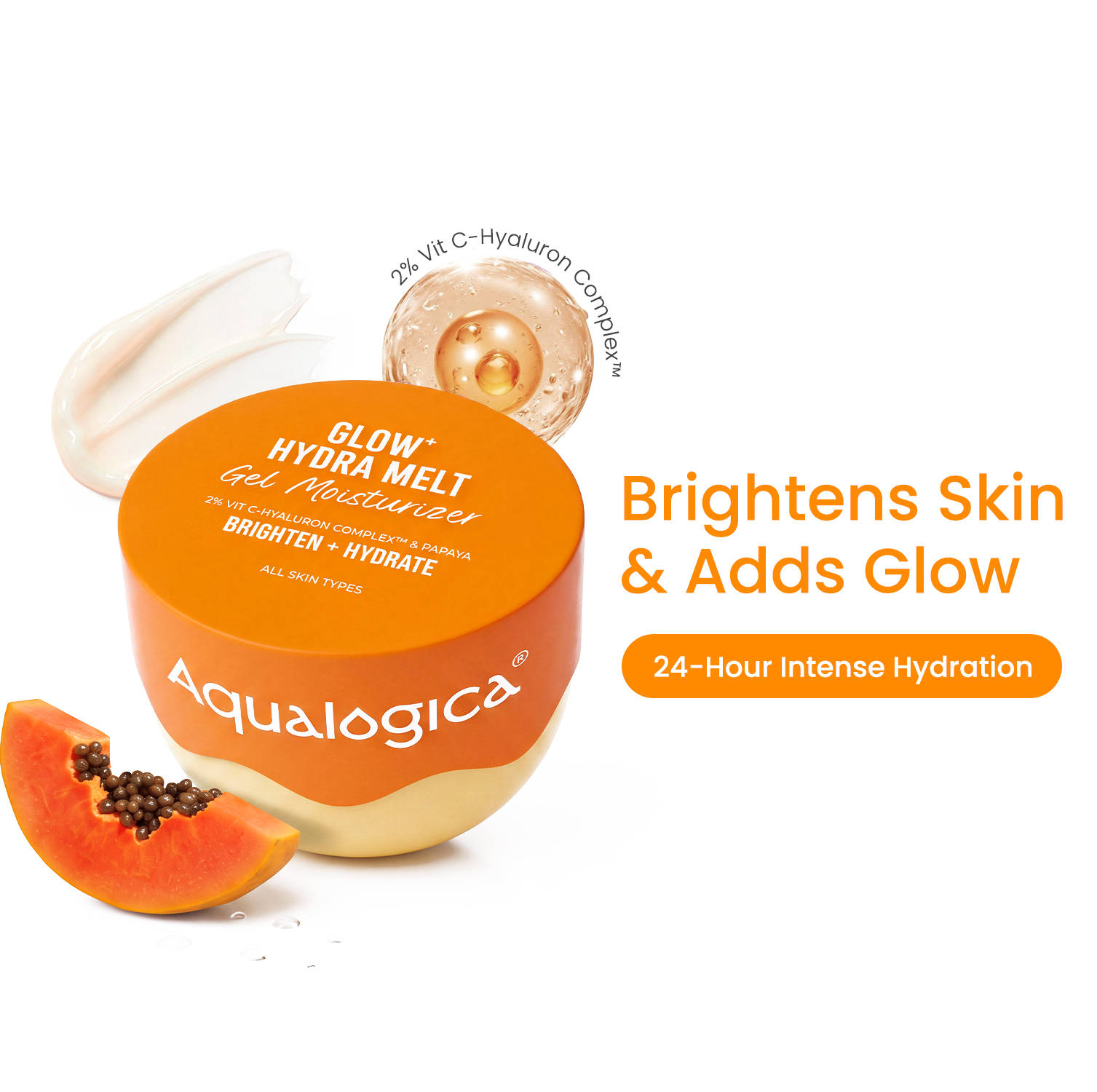 Aqualogica Glow+ Hydra Gel Moisturizer With Papaya & Vitamin C For 24 Hour Intense Hydration