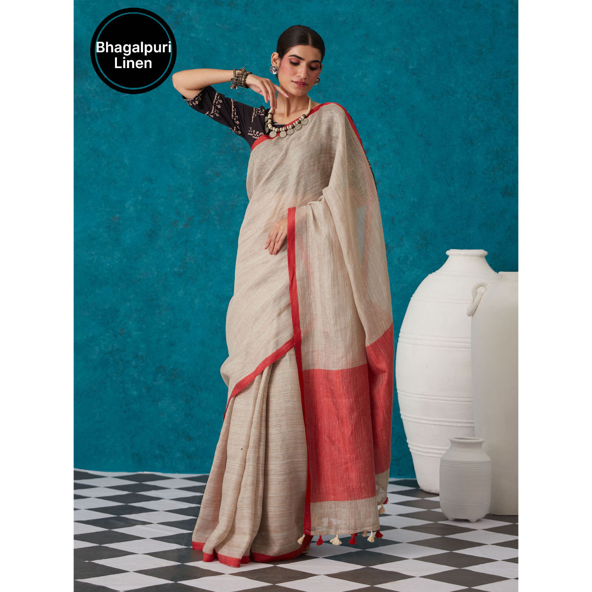 Bhagalpuri Linen Saree With Blouse Piece at Best Price in Bhagalpur | Zakir