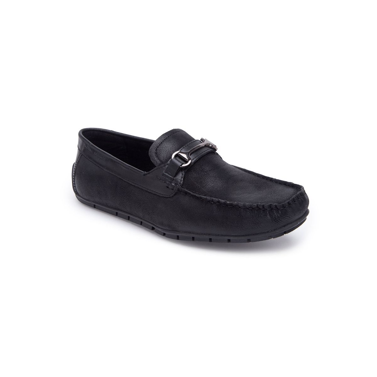 Allen Cooper Black Leather Casual Shoes - 8