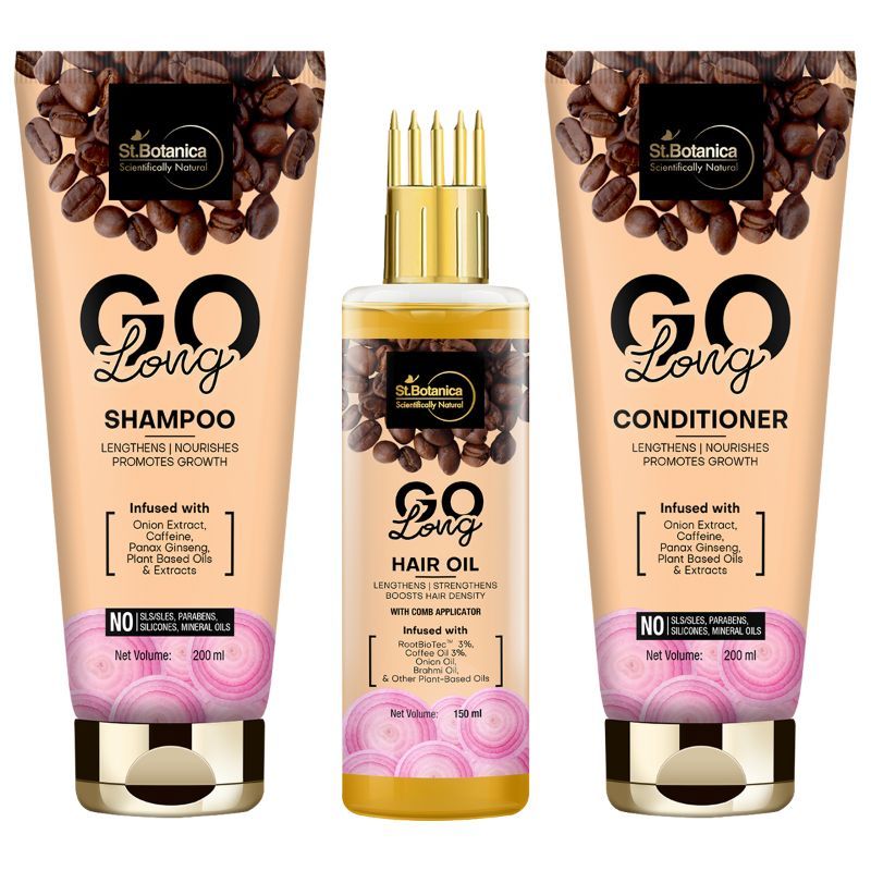 St.Botanica GO Long Onion Hair Conditioner + Shampoo + Hair Oil with Comb Applicator