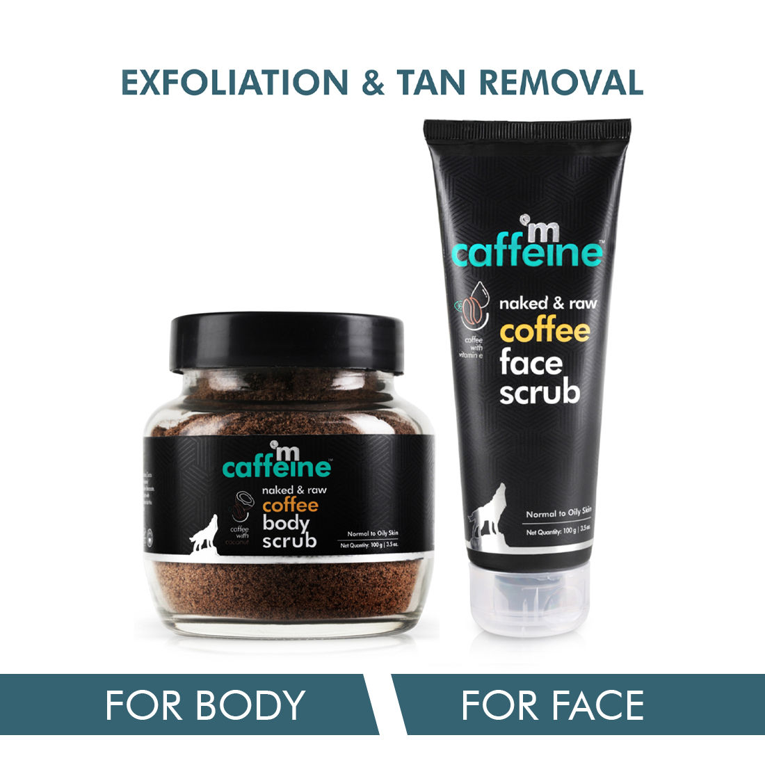 MCaffeine Exfoliating Coffee Face & Body Scrub Combo for Tan, Blackheads & Dirt Removal for Soft Skin