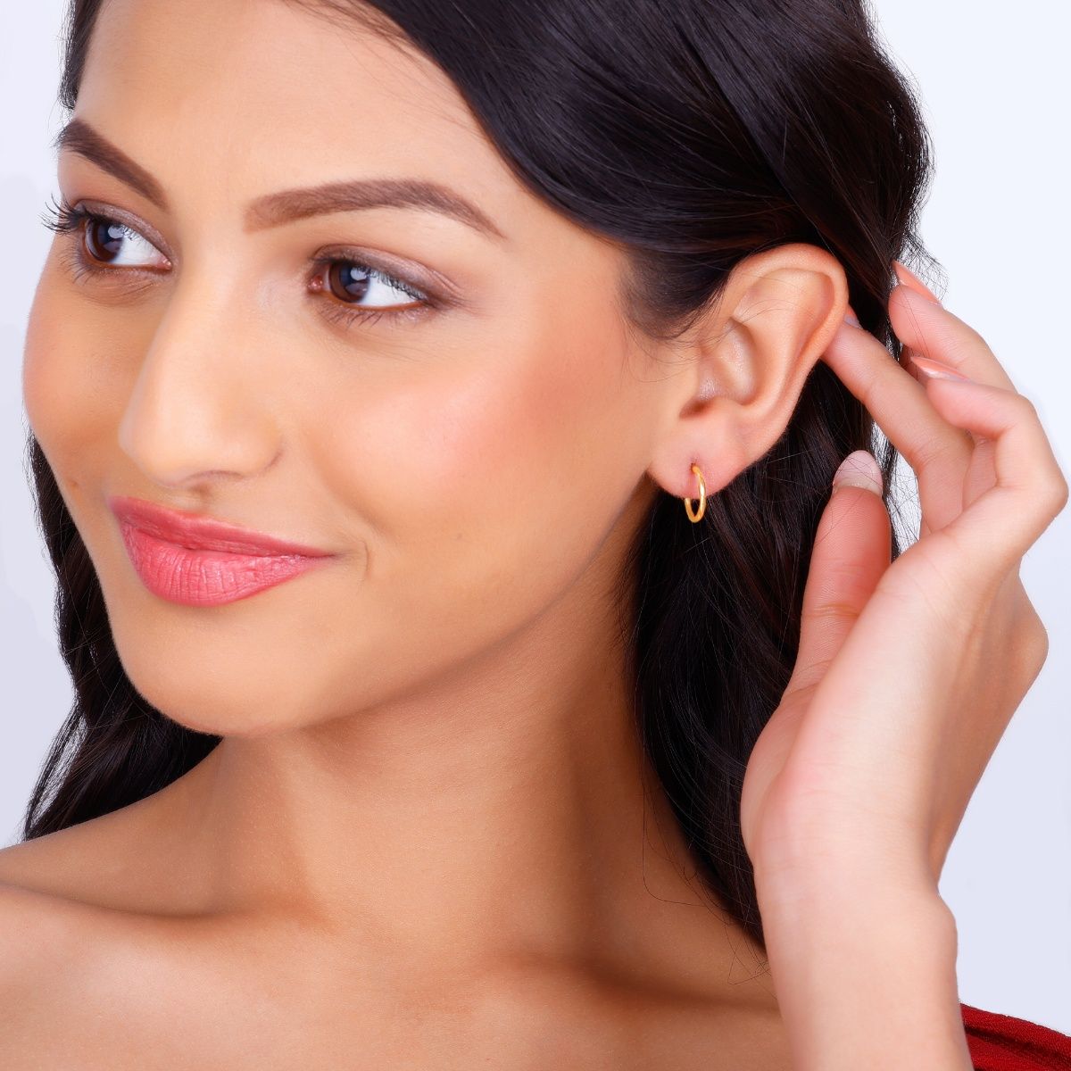 GIVA Sterling Silver Golden Sickle Hoop Earrings for Womens and Girls