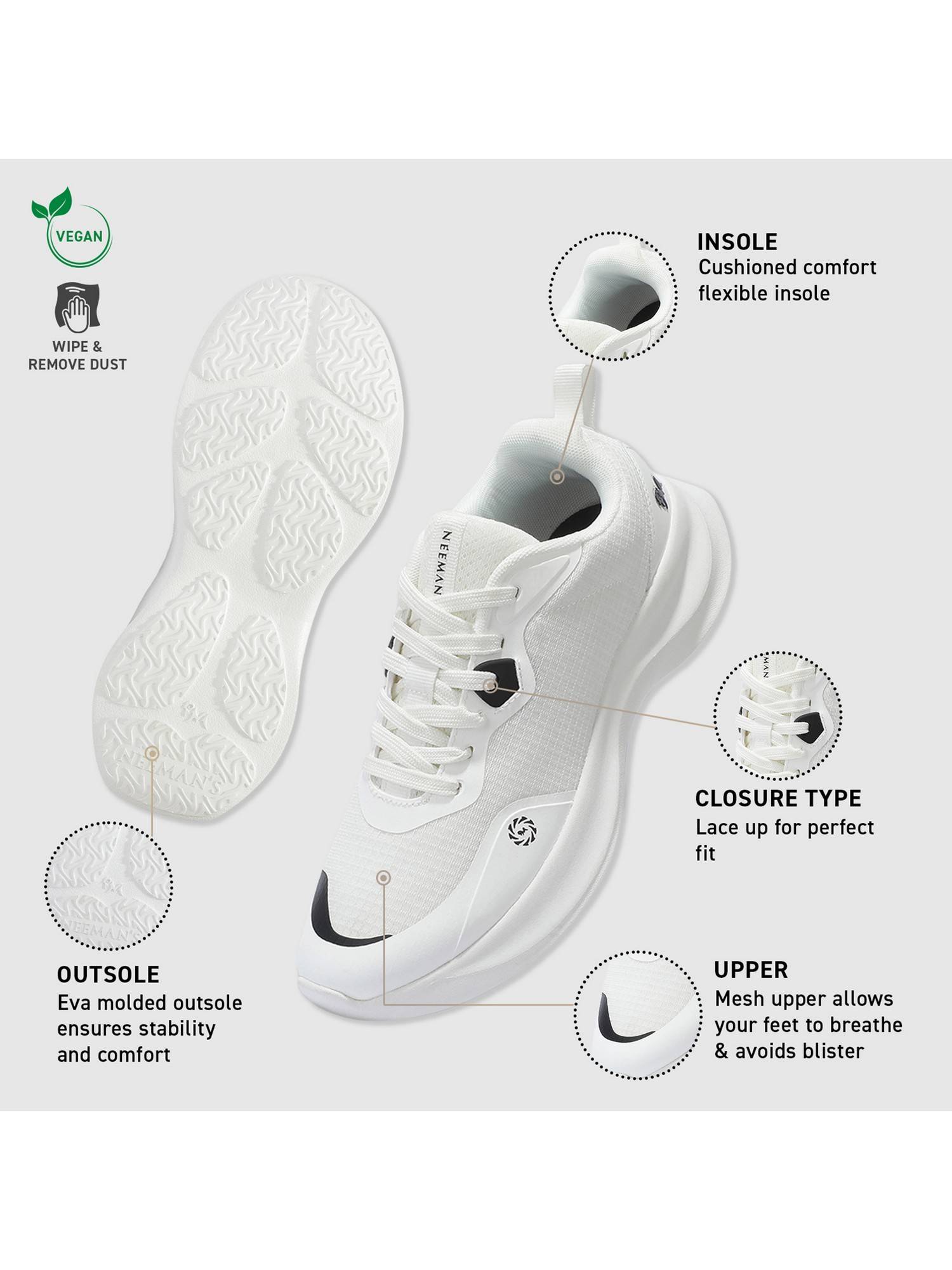 Buy Neeman's Grid Rush Sneakers for Unisex - White Online