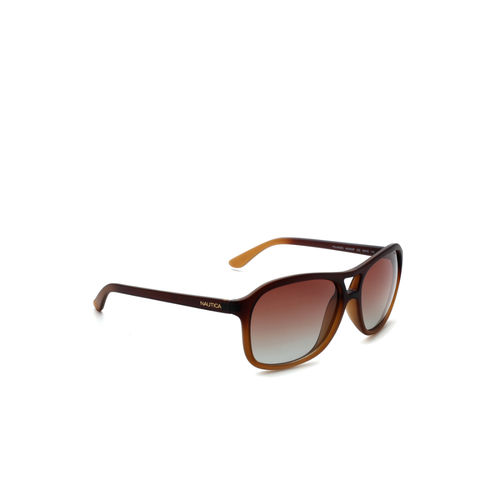Buy Nautica Brown Lens Rectangular Sunglass Full Rim Brown Frame