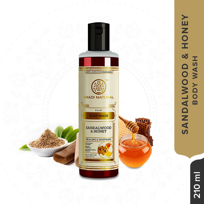 Khadi Natural Body Wash Sandalwood & Honey (210ml)