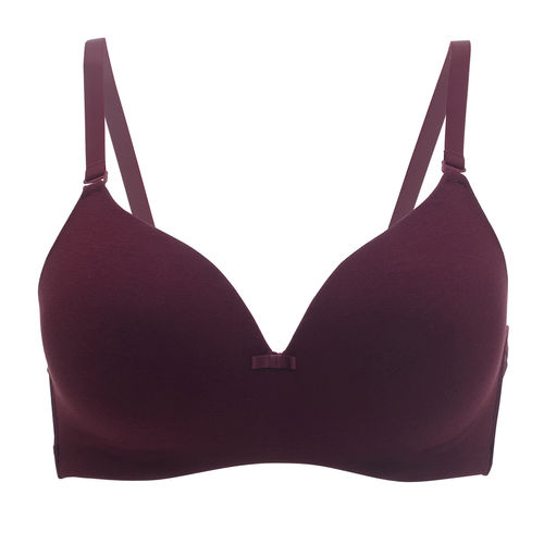 Buy Nykd by Nykaa Breathe Cotton Padded Wireless T-Shirt Bra 3/4th Coverage  - Maroon NYB002 Online