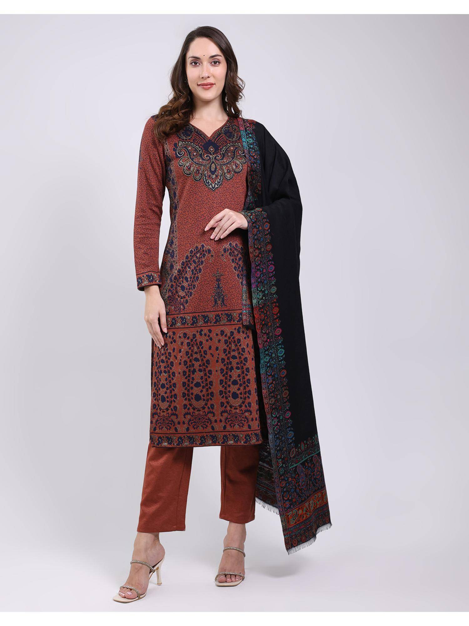 Monte Carlo Women Printed Woolen Winter Shawl