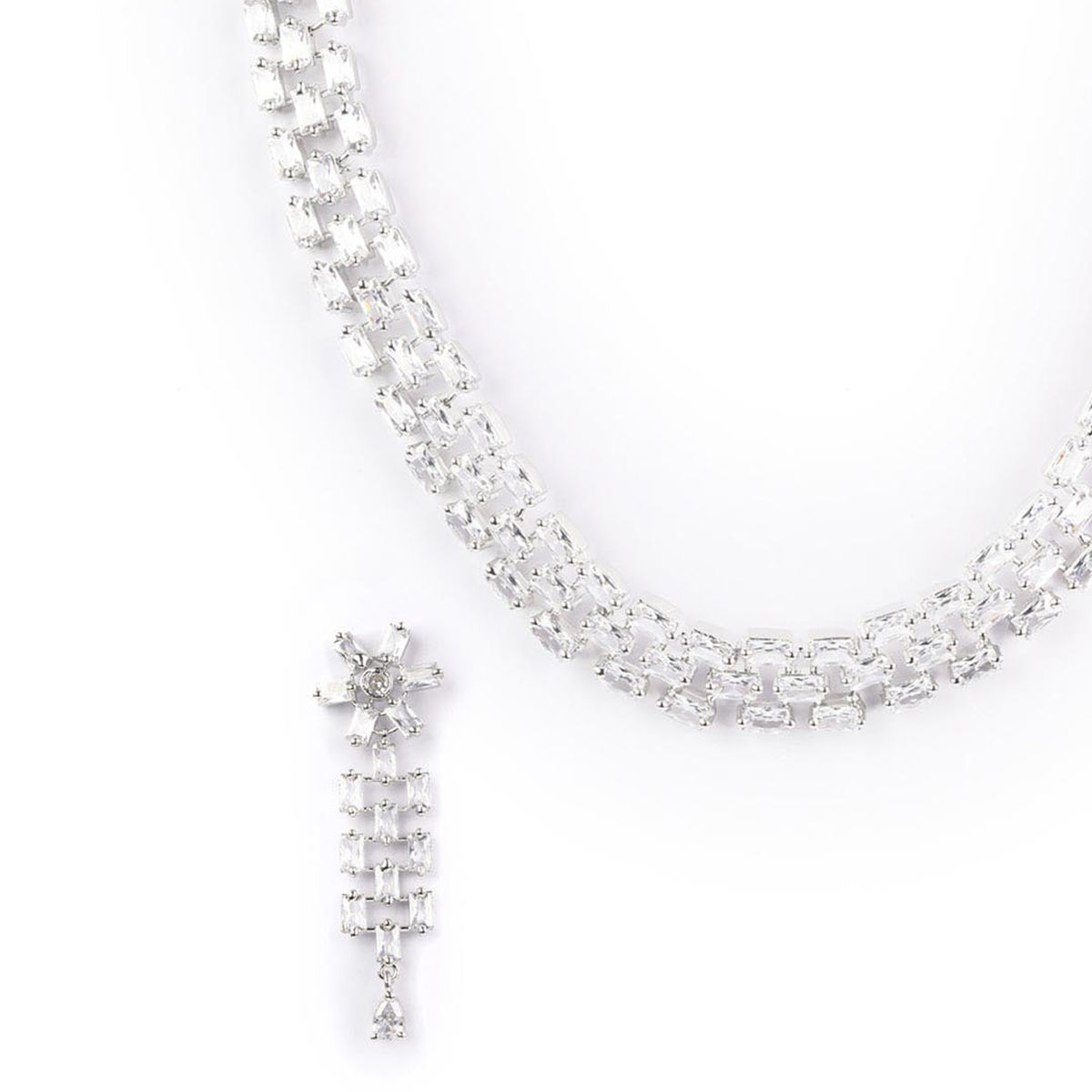 Priyaasi American Diamond Silver Plated Jewellery Set Buy Priyaasi