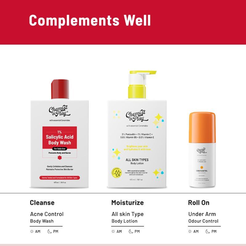 Chemist At Play 1 Salicylic Acid Acne Control Body Wash For Back And