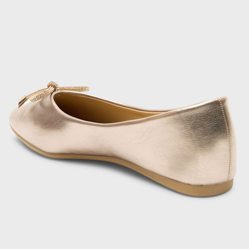 Buy Twenty Dresses by Nykaa Fashion Gold Round Toe Embellished Bow