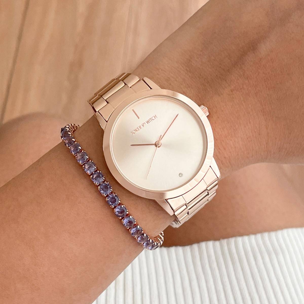 Joker & Witch Aquila Rose Gold Watch Bracelet Stack (L)