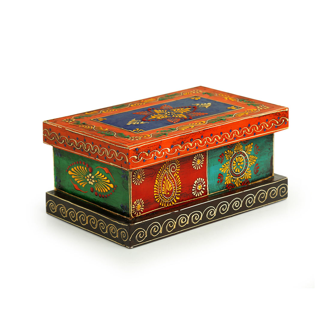 Buy ExclusiveLane Rajasthani Hand-painted' Multi-utility Wooden Storage ...