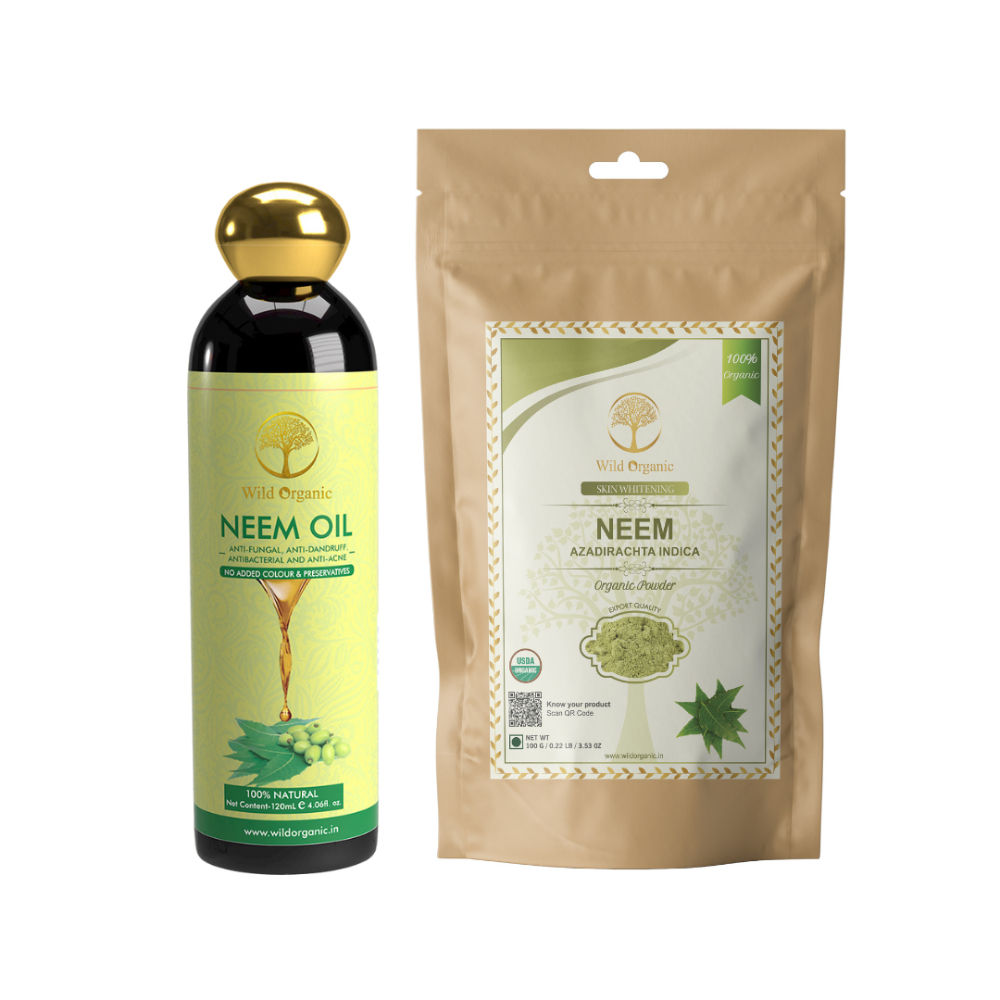 Buy Wild Organic Neem Oil Neem Powder for Acne Pimples and