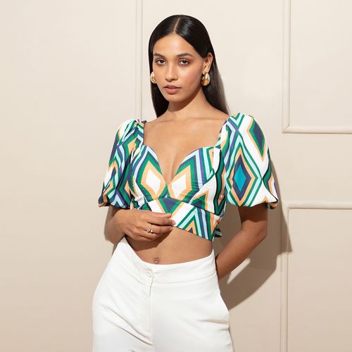 Buy RSVP by Nykaa Fashion Brown Textured Strappy Bralette Fitted Crop Top  and Skirt (Set of 2) Online