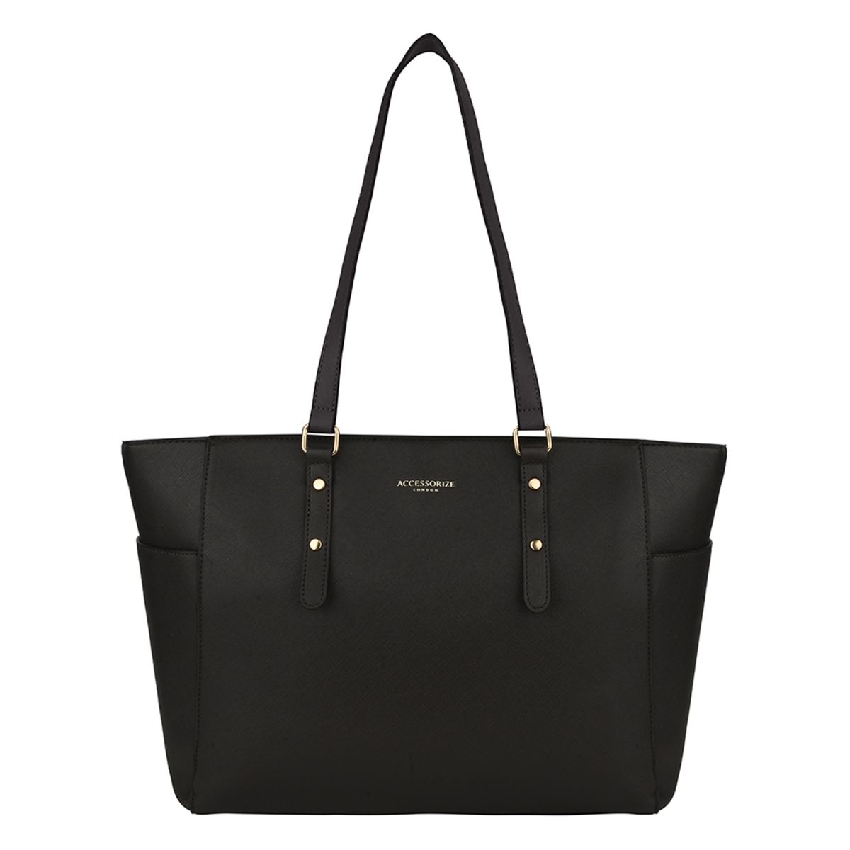 Accessorize London Womens Faux Leather Black Venus Laptop Winged Tote ...