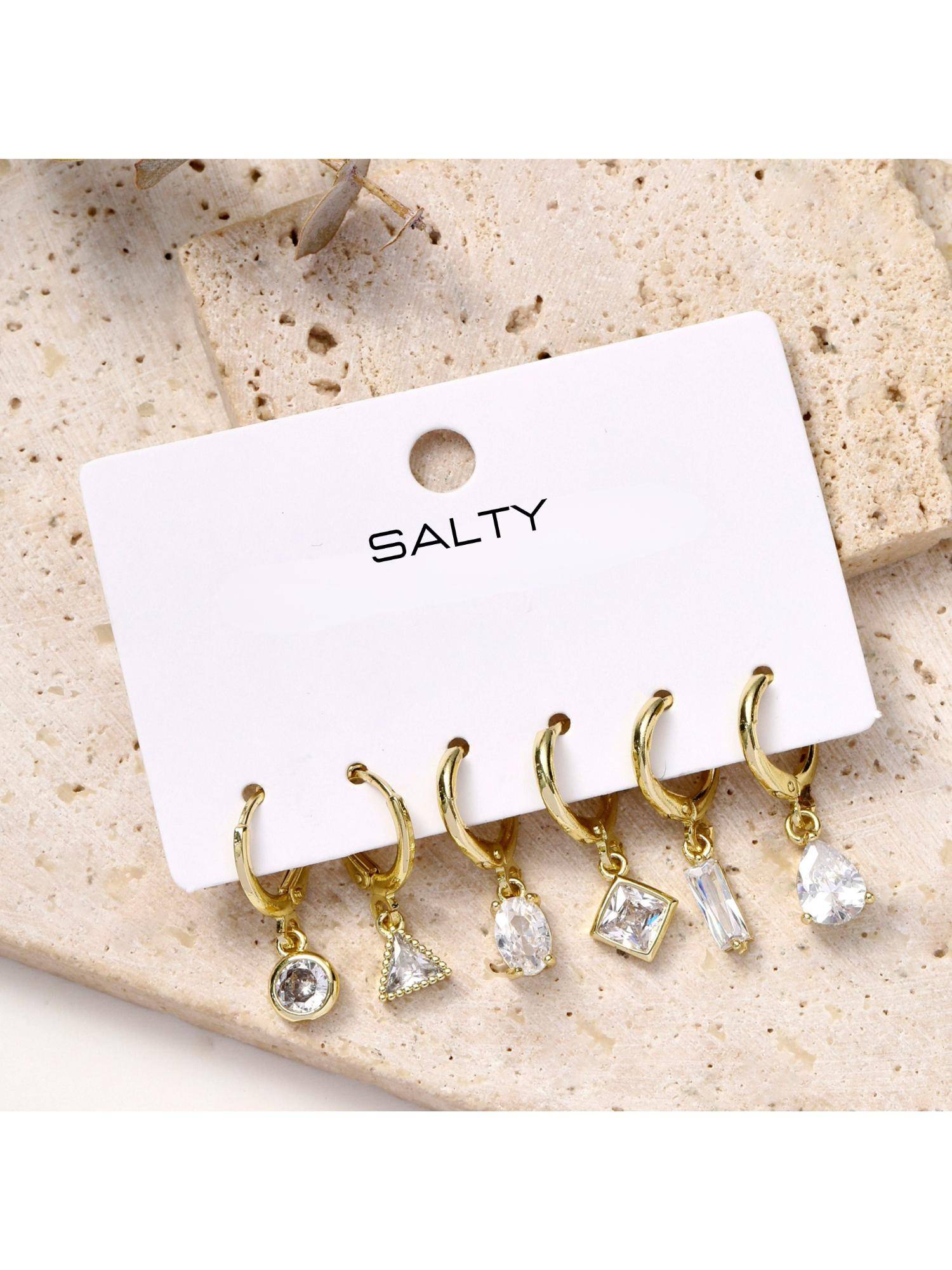 Salty Mis-Match Golden Dimora Drop EarRings (Pack of 3)