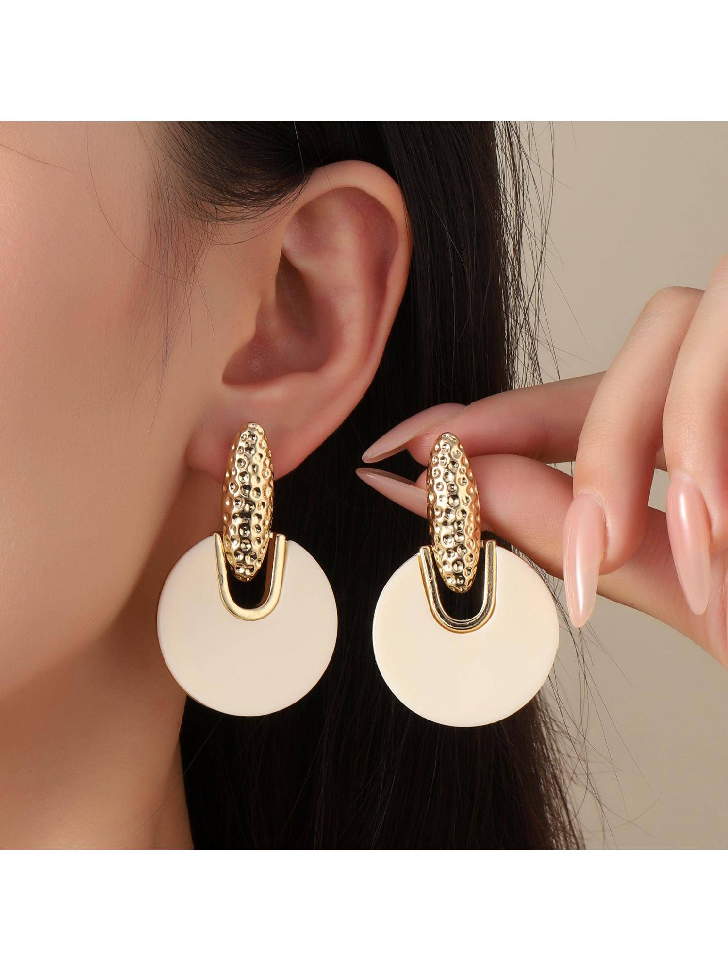 Salty Nirvana White & Gold Drop Earrings