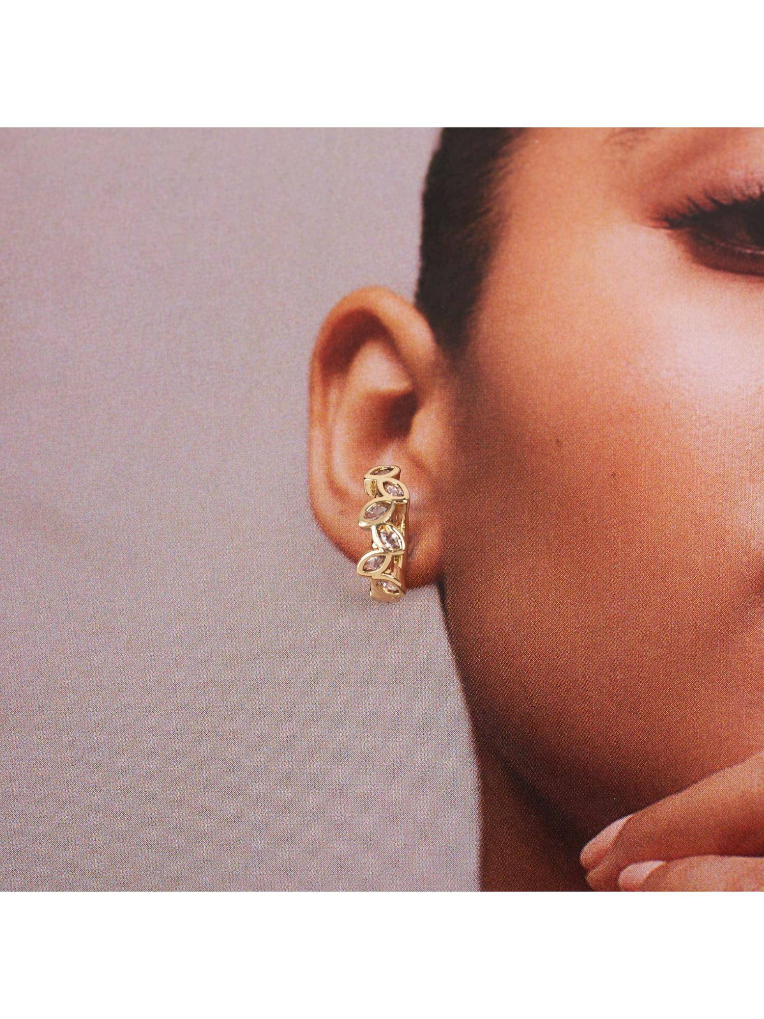 Salty Leaf Cluster Stud Earrings