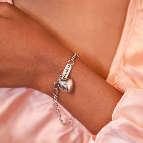 Heart Charm Silver Bracelet  Shop Silver Bracelet Online