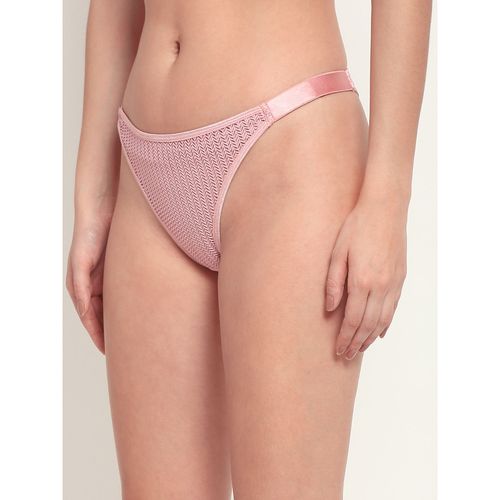 Erotissch Women Pink Self-Design Thongs Briefs (S)