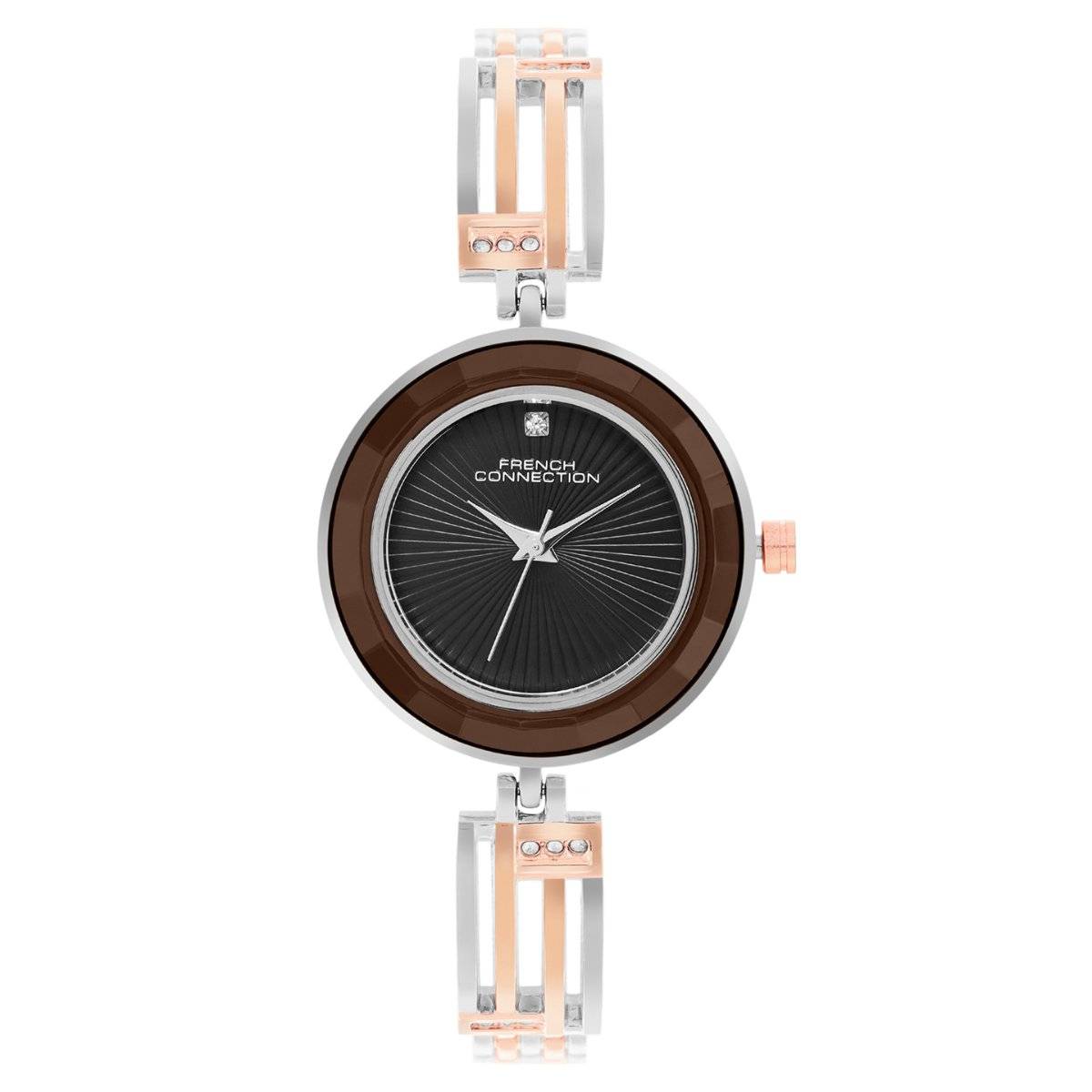 French Connection Women's Black Dial Analog watch- FCN094RGM-B (M)