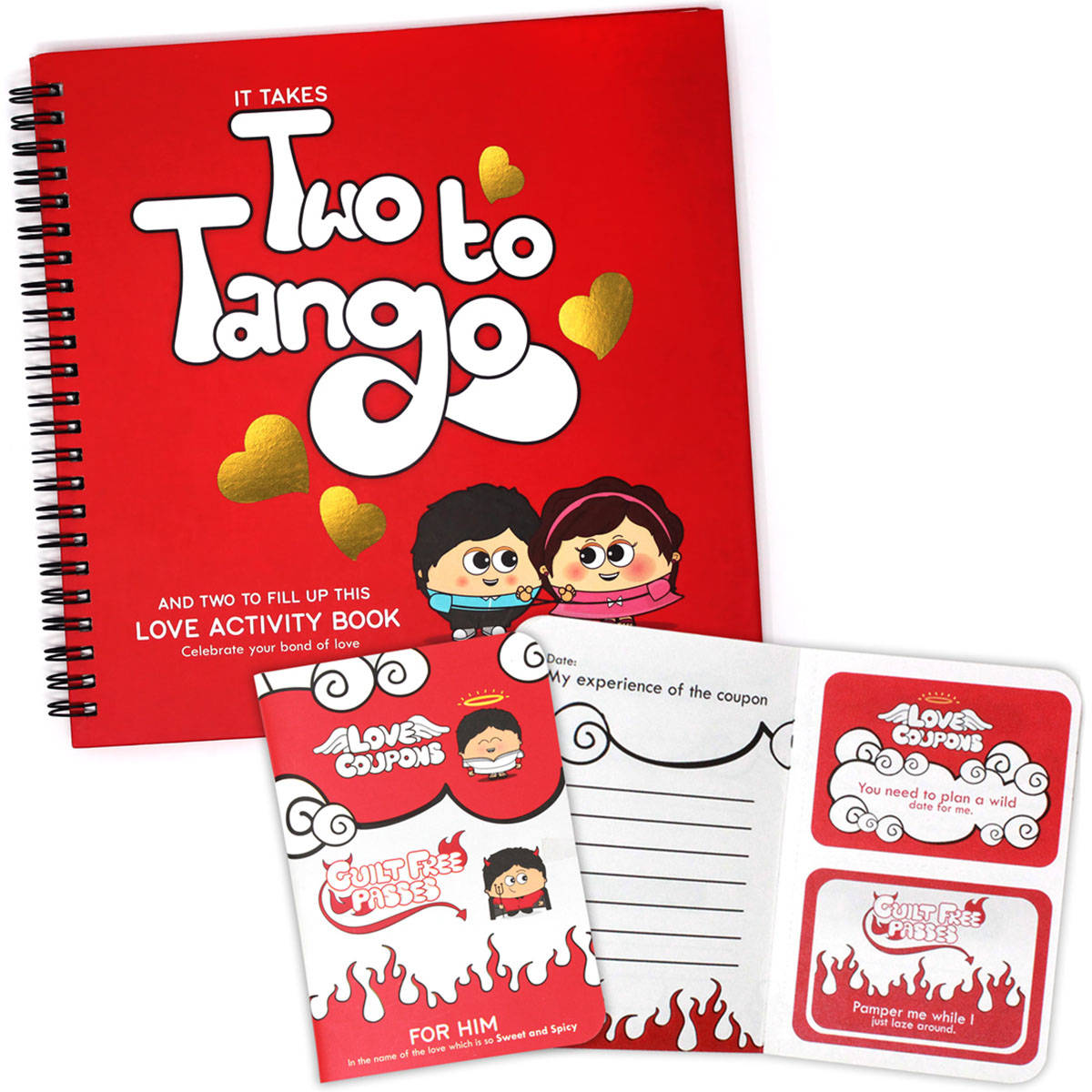 Indigifts Love Activity Book with 7 Love Coupons & Wildcards