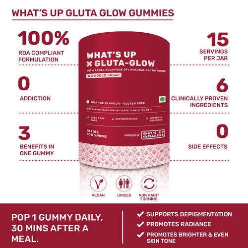 glutathione gummies benefits Buy What's Up Wellness Glutathione Gummies with Vitamin C, Radiant &  Youthful Skin Online