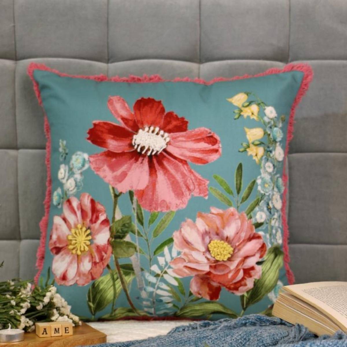 Ame Decorative Cushion Cover - Karigari - Romantic - 18X18inch - Single