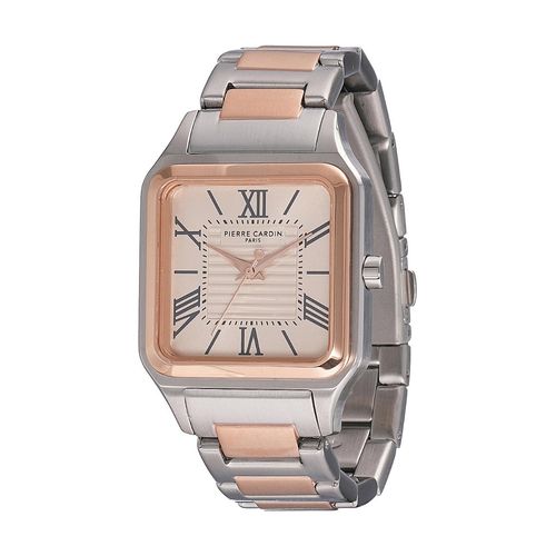 Pierre Cardin Menilmontant Carre Twotone White Watch for Men Cf-1006-Mu