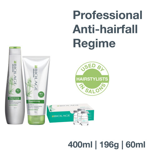Matrix Biolage Anti-hairfall Regime With Fiberstrong Shampoo, Conditioner &  Aminexil Hair Treatment: Buy Matrix Biolage Anti-hairfall Regime With  Fiberstrong Shampoo, Conditioner & Aminexil Hair Treatment Online at Best  Price in India |