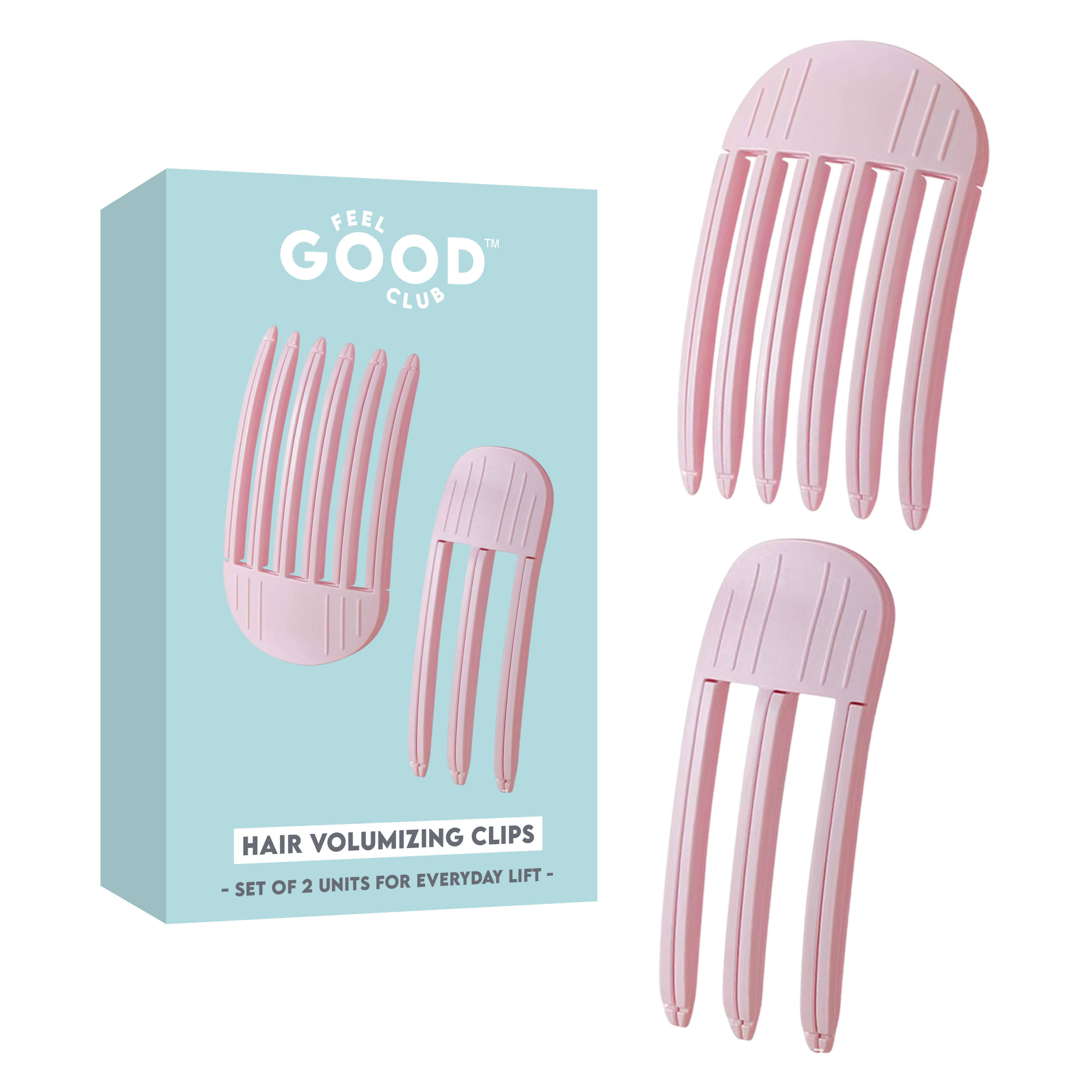 Feel Good Club Hair Volumizing Clips For Heatless Root Lift & Bounce To Flat Hair - Set Of 2