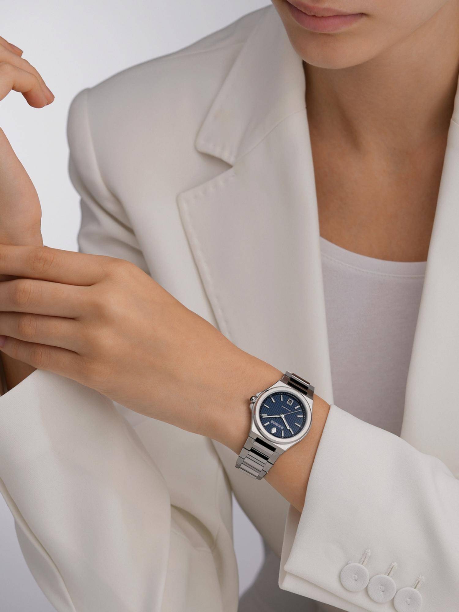 Sandoz Chanet Ladies Quartz 3H with Date Watch - Blue Dial