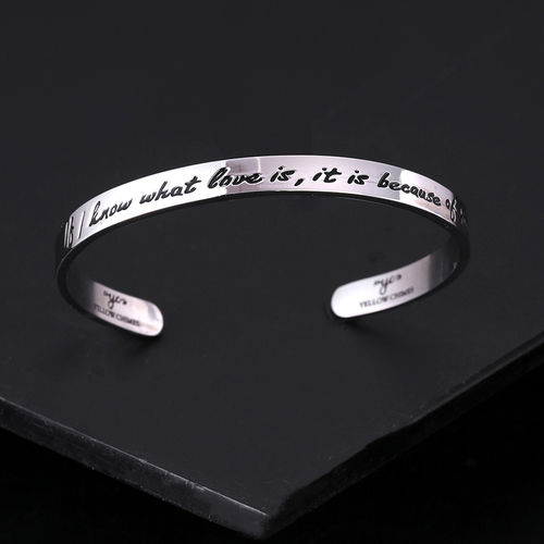 Yellow Chimes Karma Bands Collection Inspirational Message Cuff Bracelet