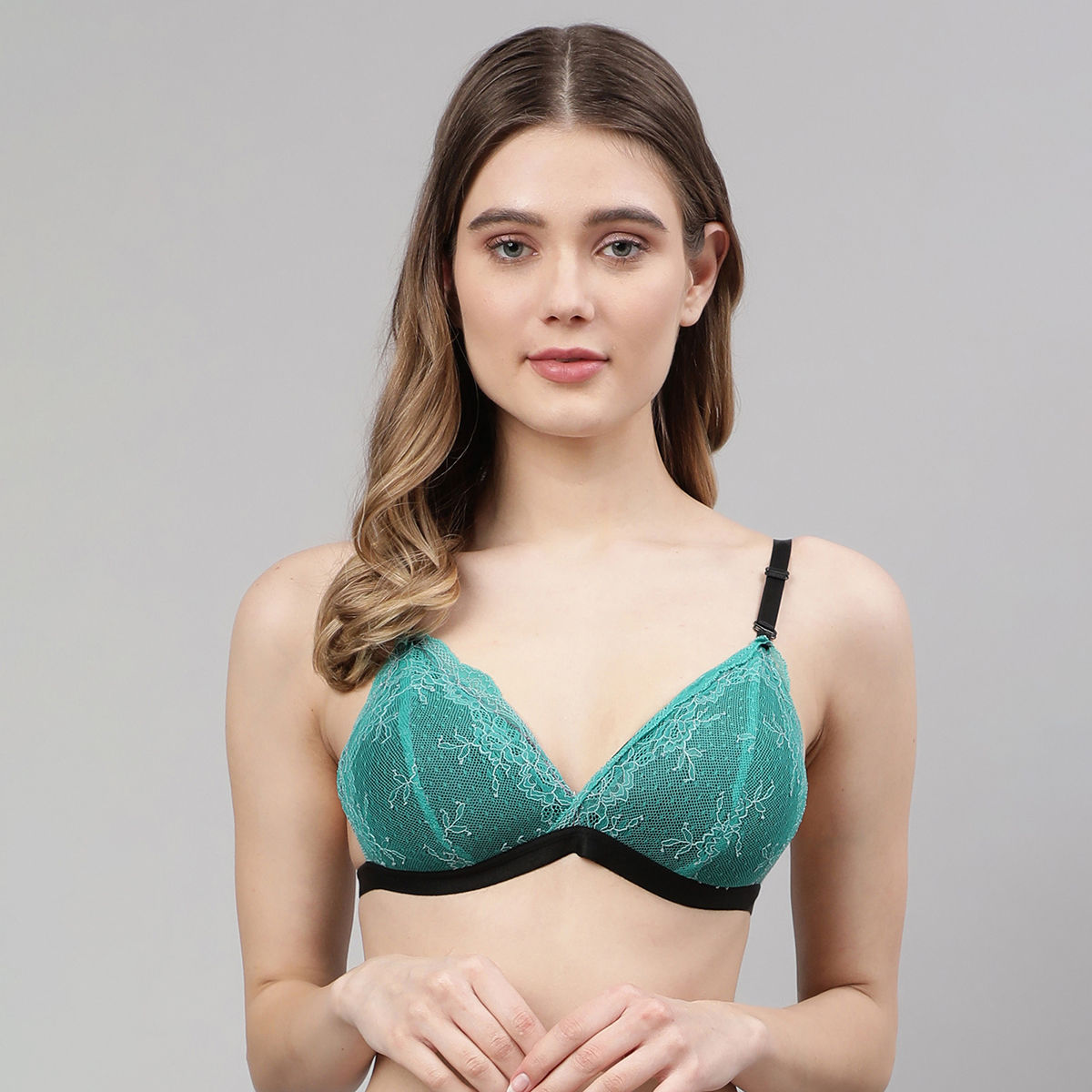 Buy PrettyCat Elegant Lace Bralette - Green Online