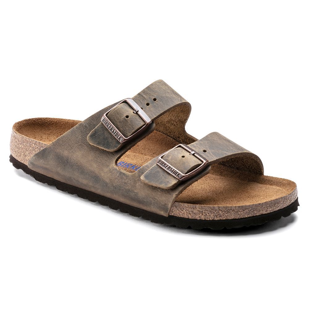 Birkenstock arizona black discount oiled leather soft footbed