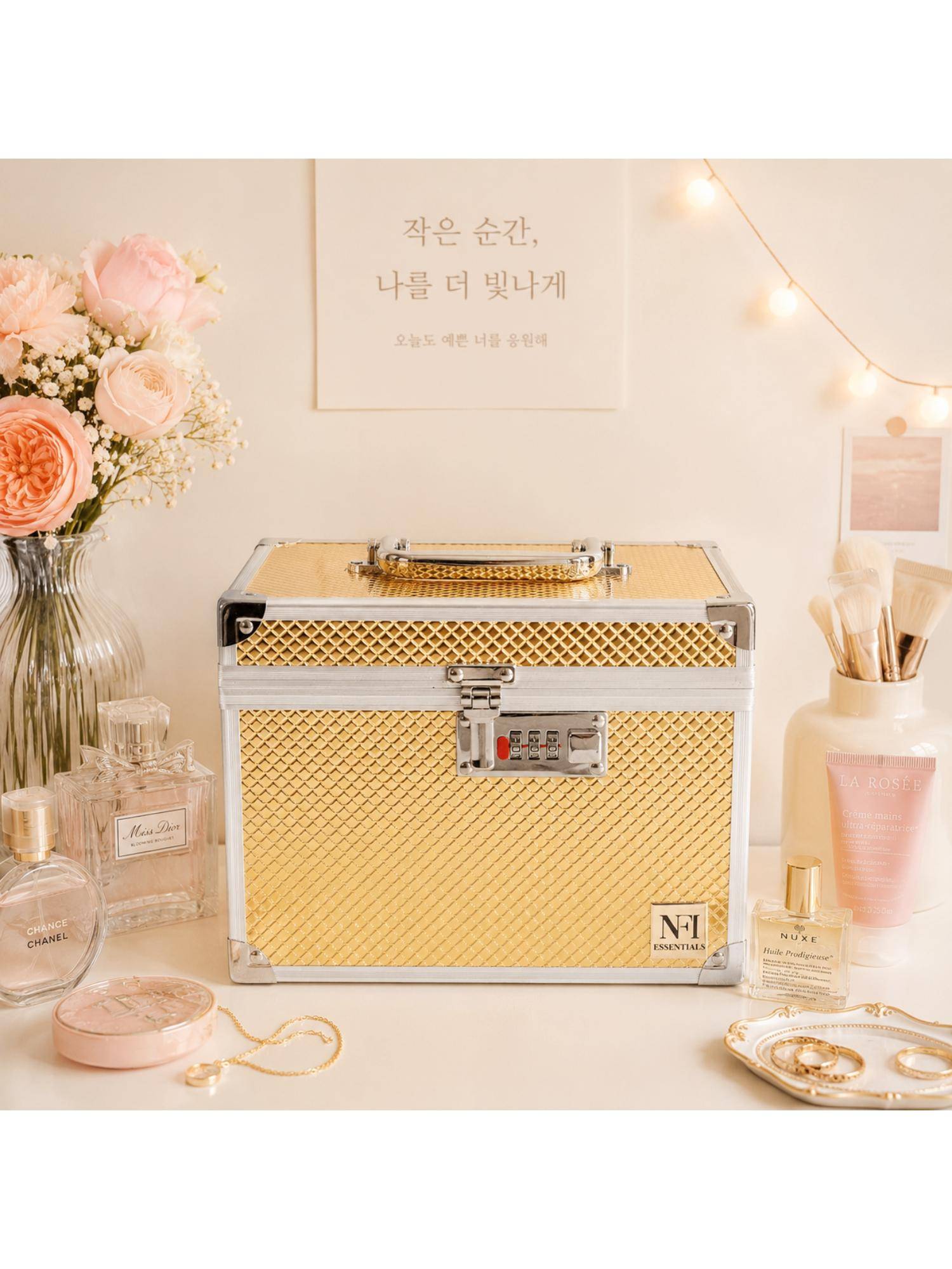 Buy NFI Essentials Makeup Vanity Box - Gold Online