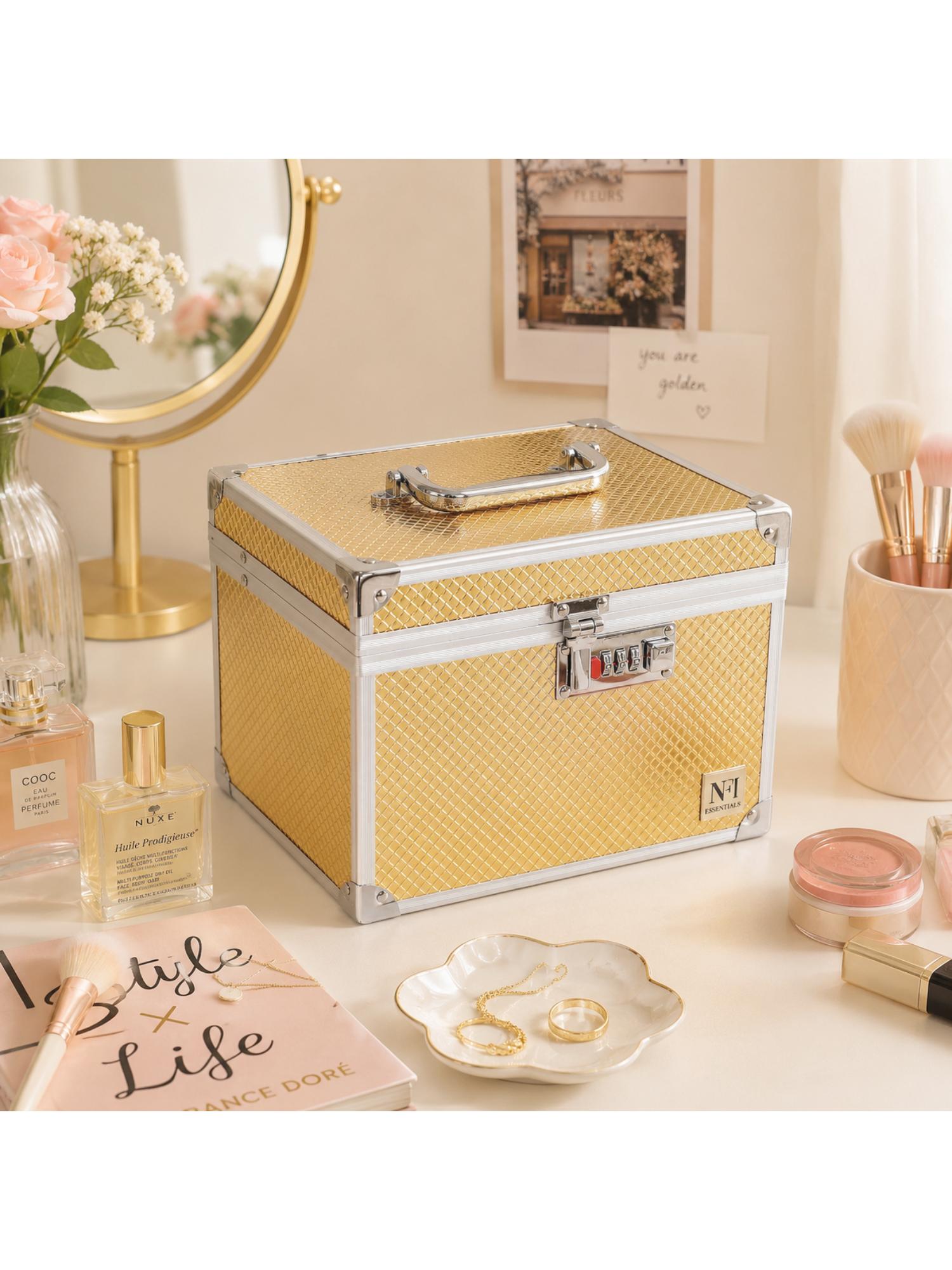 Buy NFI Essentials Makeup Vanity Box - Gold Online