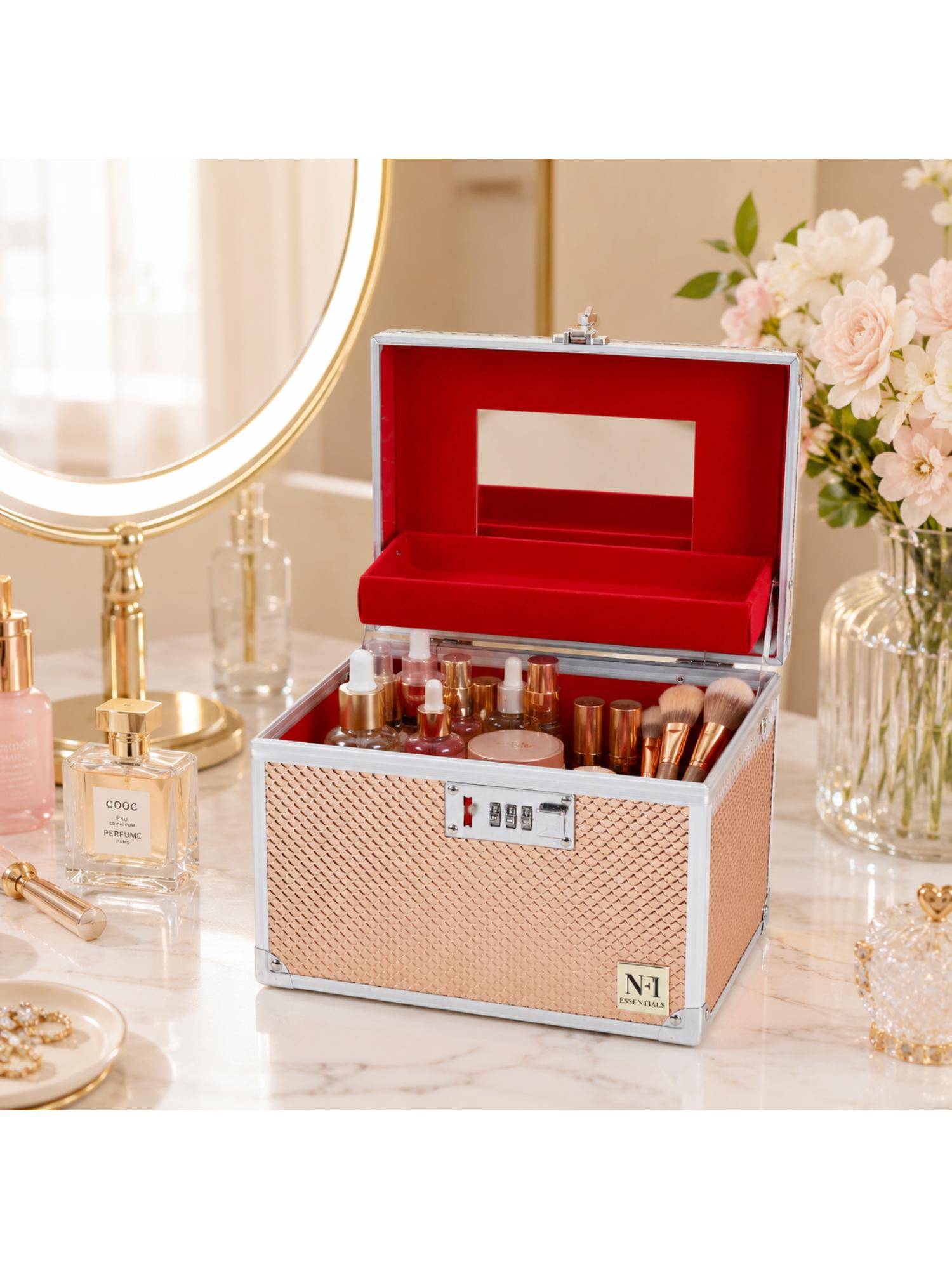 新品 VANITY BOX Buy NFI Essentials Makeup Vanity Box - Rose Gold Online