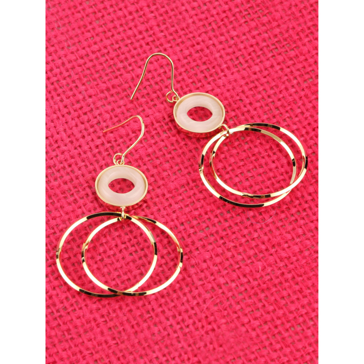 E2O Contemporary Gold Matte Dangler Earrings Buy E2O Contemporary Gold