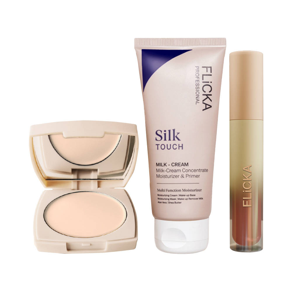 FLiCKA Combo The Base Story Foundation Fair + Silk Touch Primer + R U Ready Liquid Lipstick